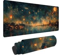 Tapis de Souris Gaming Noir, Grand Tapis de Souris XXL 1200 x 600 x 3 mm, Lac Mouse Pad pour Clavier et Bureau, avec Bords Surpiqués et Dos Antidérapant Mousepad for Gamer Gaming Accessoire, Deco 7-V