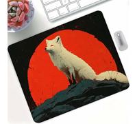 Tapis de Souris Gaming Noir Loup Conception Motifs, Petit Tapis de Bureau, Surface Lisse, Compact et Lavable, Migliorare la Precisione e la Velocità, pour Ordinateur Bureau Maison 34x28 cm d0d-207