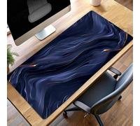 Tapis de Souris Gaming Noir, Tapis de Souris XXL 1000x500x3mm, Étendue Base Anti-Dérapage Mat, Imperméable Surface, Bords Cousus, Lavable Mouse Pad Abstrait pour Bureau Ordinateur PjY1280 O-B