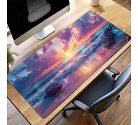 Tapis de Souris Gaming OcéAn, Tapis de Souris XXL 120 x 60cm, Étendue Base Anti-Dérapage Mat, Imperméable Surface, Bords Cousus, Lavable Mouse Pad Rose pour Maison Bureau Ordinateur PjY10018 P-5