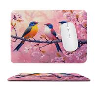 Tapis de Souris Gaming Oiseau à Branches Petit Tapis Souris 420 x 350 mm, Petit Mouse Pad sous Main avec Base en Caoutchouc Antidérapante, Accessoire Bureau, pour Gamer, Bureau rf-1186