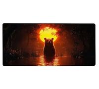 Tapis de Souris Gaming Ours Tapis Souris XXL 1000x500x3mm, Mouse Pad Gamer Coucher De Soleil Grand Mousepad, Améliore la Précision et Rapidité, Imperméable Antidérapante Mousepad Gaming Decor D-DG86