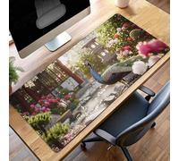 Tapis de Souris Gaming Paon, Tapis de Souris XXL 120 x 60cm, Étendue Base Anti-Dérapage Mat, Imperméable Surface, Bords Cousus, Lavable Mouse Pad Bleu pour Maison Bureau Ordinateur PjY12462 4-X