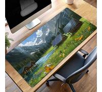 Tapis de Souris Gaming Papillon, Tapis de Souris XXL 120 x 60cm, Étendue Base Anti-Dérapage Mat, Imperméable Surface, Bords Cousus, Lavable Mouse Pad Jaune pour Bureau Ordinateur PjY8260 L-G