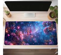 Tapis de Souris Gaming Papillon, Tapis de Souris XXL 800x300x3mm, Étendue Base Anti-Dérapage Desk Mat, Imperméable Surface, Bords Cousus, Lavable Mouse Pad Rose pour Maison Bureau Jeux PjY14426 Y-A