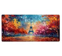 Tapis de Souris Gaming Paris Tapis Souris XXL 700x300x3mm, Mouse Pad Gamer Fleur Grand Mousepad, Améliore la Précision et Rapidité, Imperméable Antidérapante Mousepad pour Accessoires Gaming 0-HP35