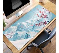 Tapis de Souris Gaming Paysage, Tapis de Souris XXL 120 x 60cm, Étendue Base Anti-Dérapage Mat, Imperméable Surface, Bords Cousus, Lavable Mouse Pad Bleu pour Maison Bureau Ordinateur PjY6846 I-D
