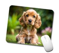 Tapis De Souris Gaming Photo d'un Chiot Cocker Spaniel Confort Tapis De Souris Antidérapante Mousepad De Bureau pour Ordinateur Clavier Gaming 10X12In