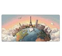 Tapis de Souris Gaming Rome Tapis Souris XXL 1200x600x3mm, Mouse Pad Gamer Paris Grand Mousepad, Améliore la Précision et Rapidité, Imperméable Antidérapante Mousepad pour Accessoires Gaming 3-5S91