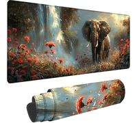 Tapis de Souris Gaming Rose, Grand Tapis de Souris XXL 800 x 400 x 3 mm, Animal Mouse Pad pour Clavier et Bureau, avec Bords Surpiqués et Dos Antidérapant Mousepad for Gamer Bureau Decor, Cadeau 8-5