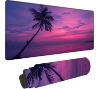 Tapis de Souris Gaming Rose, Grand Tapis de Souris XXL 900x300x3 mm, Océan Mouse Pad pour Clavier et Bureau, avec Bords Surpiqués et Dos Antidérapant Mousepad for Gamer Gaming Accessoire, Cadeau 2-V