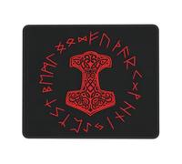 Tapis De Souris Gaming Roue Runique Viking Mjöllnir Symbole De La Mythologie Nordique Résistant Souris Tapis Étanche Mouse Pad pour Gamer Gaming Maison 10X12In