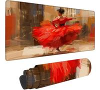 Tapis de Souris Gaming Rouge, Grand Tapis de Souris XXL 1600x800x3 mm, Femme Mouse Pad pour Clavier et Bureau, avec Bords Surpiqués et dos Antidérapant Mousepad for Gamer Gaming Accessoire, Cadeau Y-A