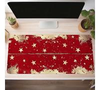 Tapis de Souris Gaming Rouge, Tapis de Souris XXL 100 x 50cm, Étendue Base Anti-Dérapage Desk Mat, Imperméable Surface, Bords Cousus, Lavable Mouse Pad Flocon de Neige pour Maison Bureau PjY7532 C-Y