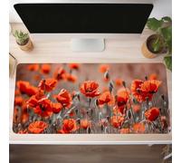 Tapis de Souris Gaming Rouge, Tapis de Souris XXL 1000x400x3mm, Étendue Base Anti-Dérapage Desk Mat, Imperméable Surface, Bords Cousus, Lavable Mouse Pad Fleur pour Maison Bureau Jeux PjY2956 5-P