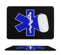Tapis De Souris Gaming Star of Life EMS Portable Tapis De Souris Lavable Mousepad De Bureau pour Gaming Clavier Ordinateur 10X12In