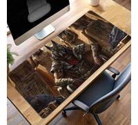 Tapis de Souris Gaming TêTe De Chien, Tapis de Souris XXL 80 x 30cm, Étendue Base Anti-Dérapage Mat, Imperméable Surface, Bords Cousus, Lavable Mouse Pad Noir pour Bureau Ordinateur PjY7104 8-7