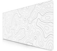 Tapis de souris gaming Titanwolf XXL, 900 x 400 x 3 mm, sous-main, lavable, dos antidérapant, vitesse & précision, Topography white