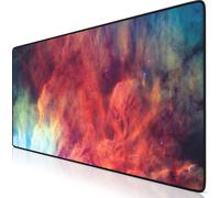 Tapis de souris gaming Titanwolf XXL, 900 x 400 x 3 mm, sous-main, lavable, dos antidérapant, vitesse & précision, Lagoon Nebula