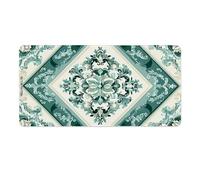 Tapis de Souris Gaming Vert bohème XXL 600 x 300 mm Grand Tapis de Bureau Gamer Bords Cousus Imperméable Antidérapant pour PC, MacBook, Ordinateur Portable Améliore la Précision et la Vitesse J-679
