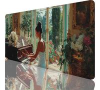 Tapis de Souris Gaming Vert, Grand Tapis de Souris XXL 900 x 400 x 4 mm, Piano Mouse Pad pour Clavier et Bureau, Gaming Accessoire, Lavable, Améliore la précision et la Vitesse pour Gamer l-7789