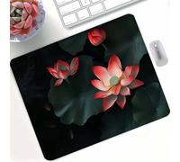 Tapis de Souris Gaming Vert Lotus Conception Motifs, Petit Tapis de Bureau, Surface Lisse, Compact et Lavable, Migliorare la Precisione e la Velocità, pour Ordinateur Bureau Maison 29x24 cm d0d-338