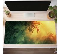 Tapis de Souris Gaming Vert, Tapis de Souris XXL 120 x 60cm, Étendue Base Anti-Dérapage Desk Mat, Imperméable Surface, Bords Cousus, Lavable Mouse Pad Feuilles pour Maison Bureau Jeux PjY6846 I-D