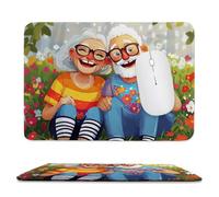 Tapis de Souris Gaming Vieux Couple Petit Tapis Souris 250 x 200 mm, Petit Mouse Pad sous Main avec Base en Caoutchouc Antidérapante, Accessoire Bureau, pour Gamer, Personnel de Bureau rf-623