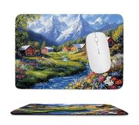 Tapis de Souris Gaming Village de Stream Water Petit Tapis Souris 180 x 220 mm, Petit Mouse Pad sous Main avec Base en Caoutchouc Antidérapante, Accessoire Bureau, pour Gamer, Bureau rf-1019