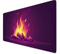 Tapis de Souris Gaming Violet Tapis de Souris Feu Mouse Pad XXL 800 x 400mm Desk Mat avec Bords Surpiqués et Antidérapant, pour Bureau, Études, Gaming, Accessoires Bureau, Décoration Cadeaux b3952