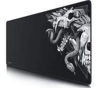 - Tapis De Souris Gaming Wolf Skull 900X400Mm - Sous-Main Bureau Gamer Extra Large Xxl En Tissu, Base Antidérapante - Précision, Vitesse Et Confort - Pour Tous Types De Souris Et Claviers
