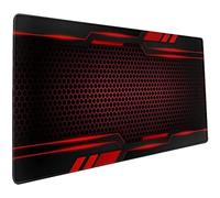 Tapis de Souris Gaming XXL 1000x500x3mm Grand Tapis de Souris sous-Main de Bureau Surface Spéciale Améliore la Précision et la Vitesse pour PC Gamer Ordinateur - Rouge Noir Géométrie