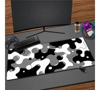 Tapis de Souris Gaming XXL 1200x600x2mm Grand Tapis de Souris Surface Spéciale Améliore la Précision et la Vitesse Base en Caoutchouc Antidérapant pour Gamer PC (Blanc Gris Noir)