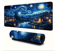 Tapis de Souris Gaming XXL 1200x600x2mm, Paysage Nuit Étoilée, Extended Long Clavier Pad de Table avec Base en Caoutchouc Antidérapante, Tapis de Bureau Multifonction pour Gaming, Bureau et Ordinateur