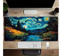 Tapis de Souris Gaming XXL 1200x600x2mm, Paysage Nuit Étoilée, Extended Long Clavier Pad de Table avec Base en Caoutchouc Antidérapante, Tapis de Bureau Multifonction pour Gaming, Bureau et Ordinateur