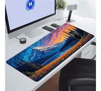 Tapis de Souris Gaming XXL 1200x600x2mm, Paysages L'Aquarelle, Extended Long Clavier Pad de Table avec Base en Caoutchouc Antidérapante, Tapis de Bureau Multifonction pour Gaming, Bureau et Ordinateur