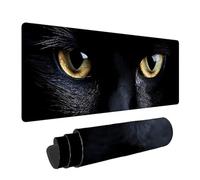 Tapis de Souris Gaming XXL 1200x600x3mm, Chat Grand Tapis de Clavier Bureau Antidérapant avec Bords Cousus, Noir Grand Mouse Pad Gaming pour Bureau et Maison, améliore la Vitesse LJ-1735