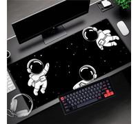 Tapis de Souris Gaming XXL 1200x600x3mm,Tapis de Souris à Bords Cousus Grand,Base en Caoutchouc Antidérapante pour Joueur/Bureau/Bureau/Maison(Astronaute Noir Anime)