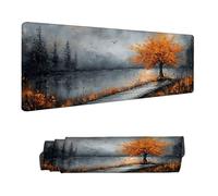 Tapis de Souris Gaming XXL 1400 x 600 x 3 mm, Gris Grand Tapis de Souris de Jeu XXL avec Caoutchouc Etanche et Antidérapant, Arbre sous Main Bureau à Bords Cousus Mouse Pad pour Travail, Jeux H-6200