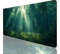 Tapis de Souris Gaming XXL, 1500x800x3mm Tapis de Souris Vert, Grand Tapis de Bureau sous Main avec Surface Spéciale Améliore la Vitesse et la Précision, Imperméable Mouse Pad lumière du Matin XF-13