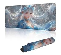Tapis de Souris Gaming XXL 1600 x 800 mm, Tapis de Souris à Motif Gris Beauté,avec Bords Cousus, Base Antidérapante en Caoutchouc, Surface Imperméable, Grand Sous Main pour PC Portable & Maison G-g264