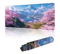 Tapis de Souris Gaming XXL 1600 x 800 mm, Tapis de Souris à Motif Rose Fleurs de Cerisier,avec Bords Cousus, Base Antidérapante, Surface Imperméable, Grand sous Main pour PC Portable & Maison G-g144
