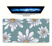 Tapis de Souris Gaming XXL 600x400x2 mm, Marguerite Abstraite, Extended Long Clavier Pad de Table avec Base en Caoutchouc Antidérapante, Tapis de Bureau Multifonction pour Gaming, Bureau et Ordinateur