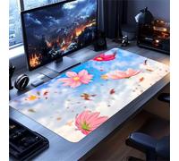 Tapis de Souris Gaming XXL 600x400x2 mm, Marguerite Rose, Extended XXL Long Clavier Pad de Table avec Base en Caoutchouc Antidérapante, Tapis de Bureau Multifonction pour Gaming, Bureau et Ordinateur