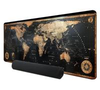 Tapis de Souris Gaming XXL, 900 x 400 mm Tapis de Souris Carte du Monde, Grand Tapis de Bureau sous Main avec Surface Spéciale Améliore Vitesse et Précision, Imperméable Mouse Pad Noir pour Gamer, T-2