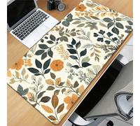 Tapis de Souris Gaming XXL 900x400x2 mm,Feuilles de Fleurs Brunes Tapis Souris Gaming Grand,Bords Surpiqués et Base en Caoutchouc AntidéRapant Surface, AméLiore La PréCision et La Vitesse