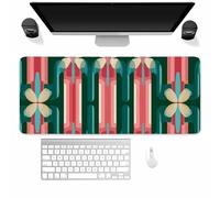Tapis de Souris Gaming XXL 900x400x2MM Gribouillis Fleurs, Tapis de Souris Gamer avec Bords Cousus, Surface Polyester Type Control, Base Antidérapante, Améliore la Précision et la Vitesse
