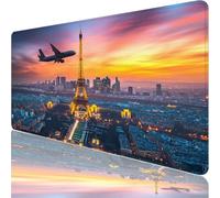 Tapis de Souris Gaming XXL,900x500x3mm Tapis de Souris Orange,Grand Tapis de Bureau sous Main avec Surface Spéciale Améliore la Vitesse et la Précision,Imperméable Mouse Pad Ville pour Bureau XF-631