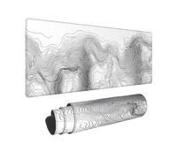 Tapis de Souris Gaming XXL Bande Blanc, Tapis de Souris XXL - 1200x600x3mm - Mouse Pad Mat, sous Main Bureau Gamer Extra Large en Tissu, Base antidérapante, pour Gamer, Personnel -43839