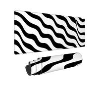 Tapis de Souris Gaming XXL Bande Noir Et Blanc, Tapis de Souris XXL - 1200x600x3mm - Mouse Pad Mat, sous Main Bureau Gamer Extra Large, Base antidérapante, pour Gamer, Personnel -43271